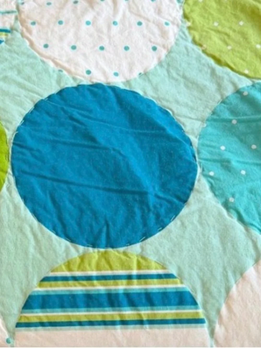 Circo Polka Dot Quilt in Blue, Green, and Cream